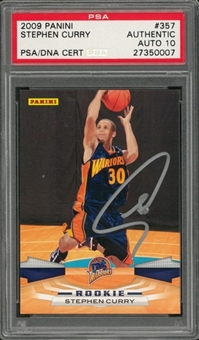 2009/10 Panini #357 Stephen Curry Signed Rookie Card – PSA/DNA GEM MT 10 Signature!